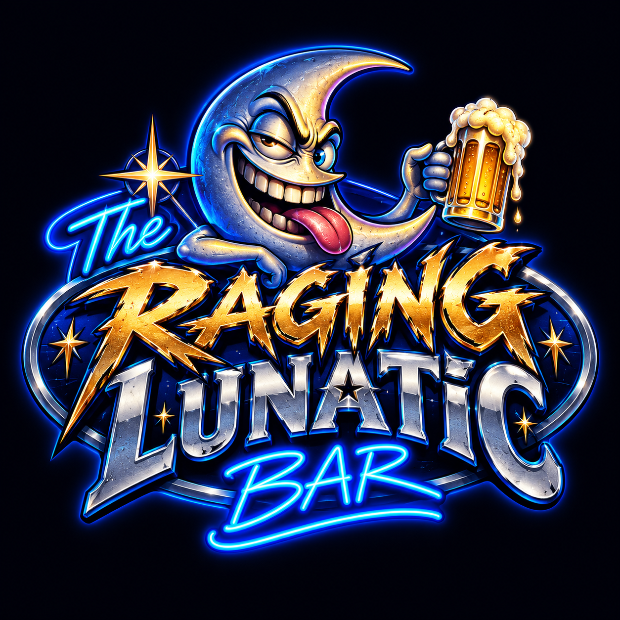 The Raging Lunatic Bar logo